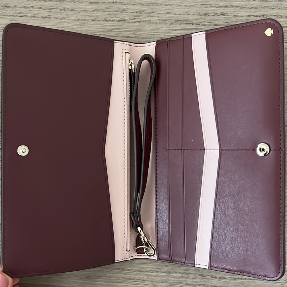 Kate Spade Burgundy and Pink Chevron Clutch - Picture 2 of 3